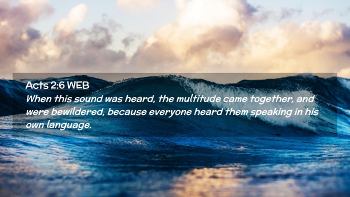 Picture 02 - Acts 2:6 WEB Desktop Wallpaper - When this sound was heard, the multitude came - Desktop Bible Verse Wallpaper