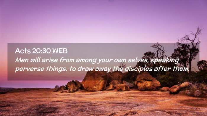 Picture 02 - Acts 20:30 WEB Desktop Wallpaper - Men will arise from among your own selves, - Desktop Bible Verse Wallpaper