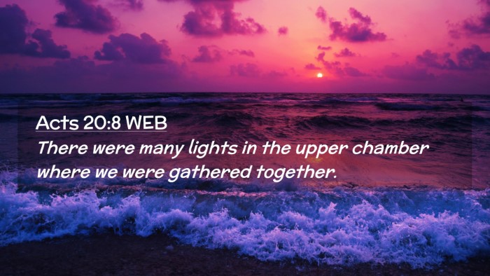 Picture 02 - Acts 20:8 WEB Desktop Wallpaper - There were many lights in the upper chamber where - Desktop Bible Verse Wallpaper