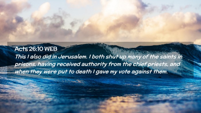 Picture 02 - Acts 26:10 WEB Desktop Wallpaper - This I also did in Jerusalem. I both shut up many - Desktop Bible Verse Wallpaper