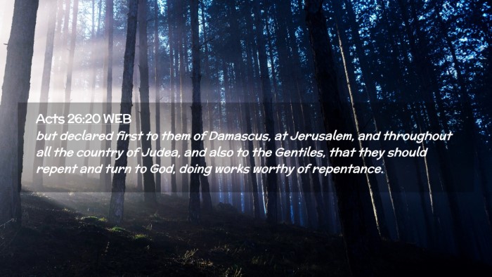 Picture 02 - Acts 26:20 WEB Desktop Wallpaper - but declared first to them of Damascus, at - Desktop Bible Verse Wallpaper