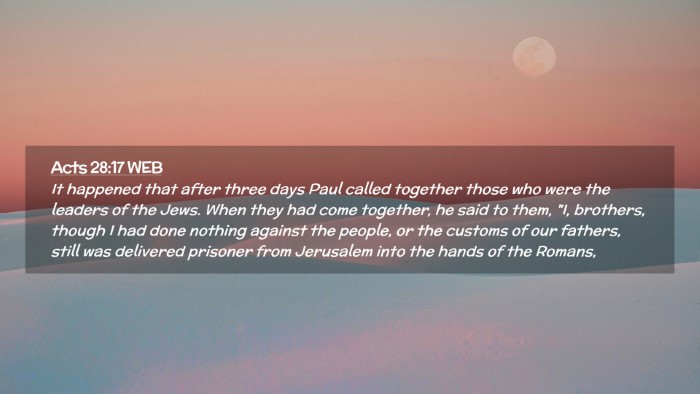 Picture 02 - Acts 28:17 WEB Desktop Wallpaper - It happened that after three days Paul called - Desktop Bible Verse Wallpaper