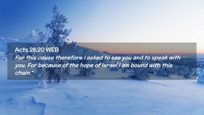 Picture 02 - Acts 28:20 WEB Desktop Wallpaper - For this cause therefore I asked to see you and - Desktop Bible Verse Wallpaper