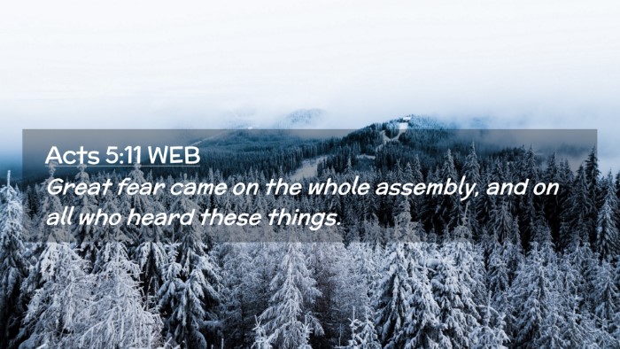 Picture 02 - Acts 5:11 WEB Desktop Wallpaper - Great fear came on the whole assembly, and on all - Desktop Bible Verse Wallpaper
