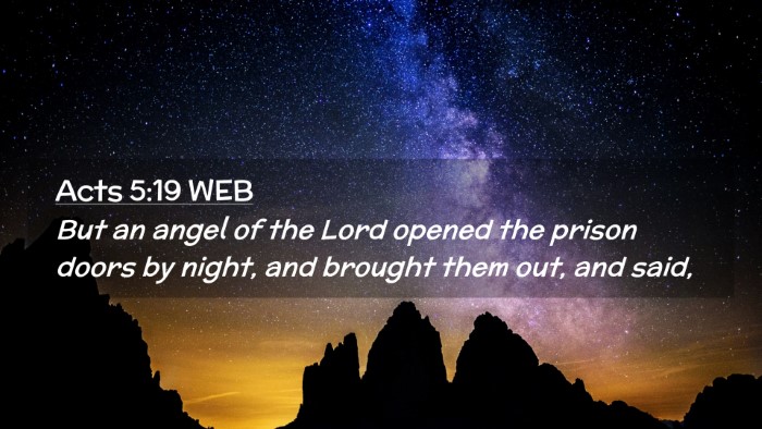 Picture 02 - Acts 5:19 WEB Desktop Wallpaper - But an angel of the Lord opened the prison doors - Desktop Bible Verse Wallpaper