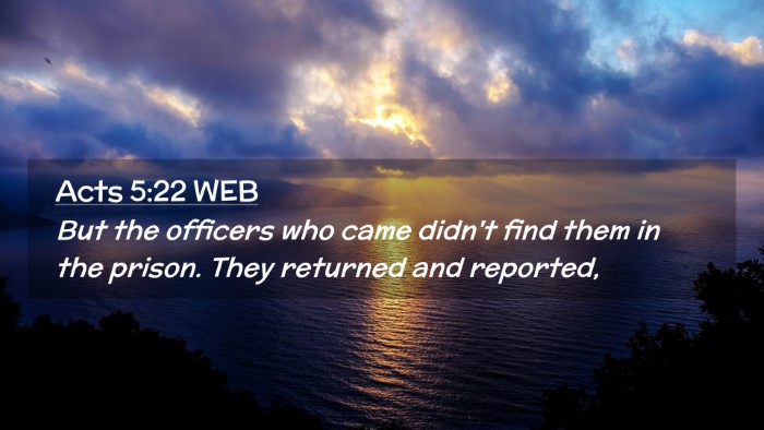 Picture 02 - Acts 5:22 WEB Desktop Wallpaper - But the officers who came didn't find them in the - Desktop Bible Verse Wallpaper