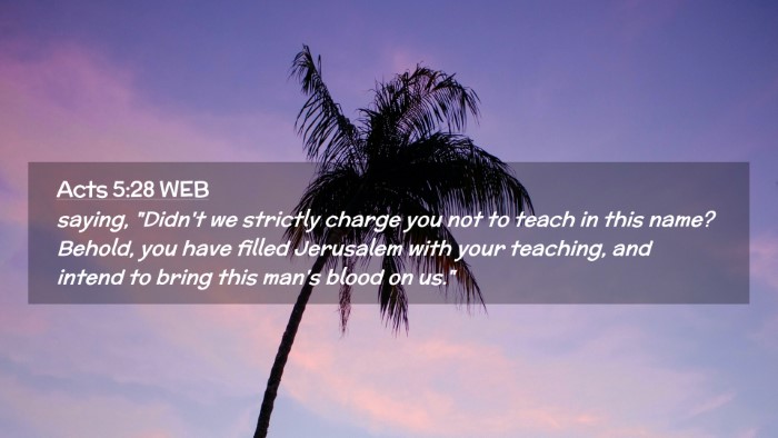 Picture 02 - Acts 5:28 WEB Desktop Wallpaper - saying, 