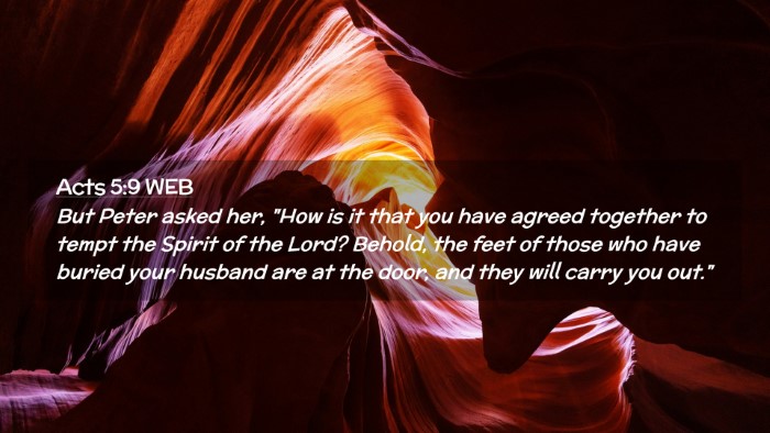 Picture 02 - Acts 5:9 WEB Desktop Wallpaper - But Peter asked her, 