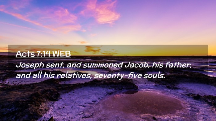 Picture 02 - Acts 7:14 WEB Desktop Wallpaper - Joseph sent, and summoned Jacob, his father, and - Desktop Bible Verse Wallpaper