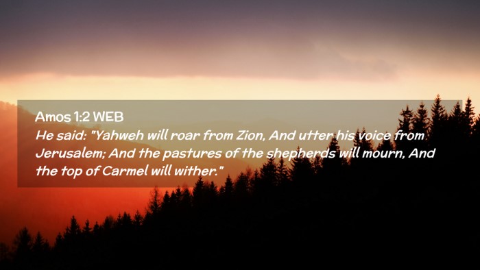 Picture 02 - Amos 1:2 WEB Desktop Wallpaper - He said: 