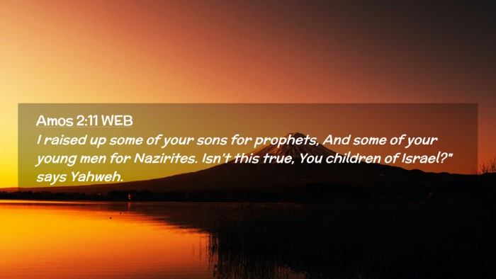 Picture 02 - Amos 2:11 WEB Desktop Wallpaper - I raised up some of your sons for prophets, And - Desktop Bible Verse Wallpaper