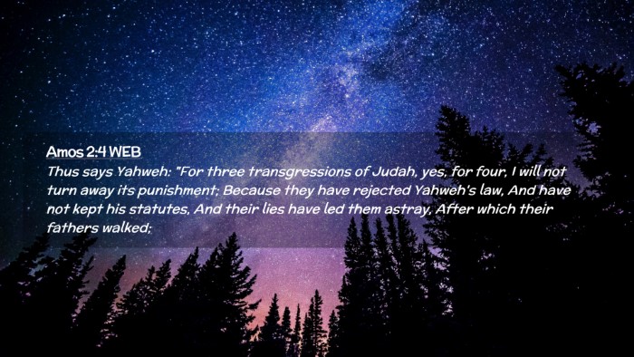 Picture 02 - Amos 2:4 WEB Desktop Wallpaper - Thus says Yahweh: 