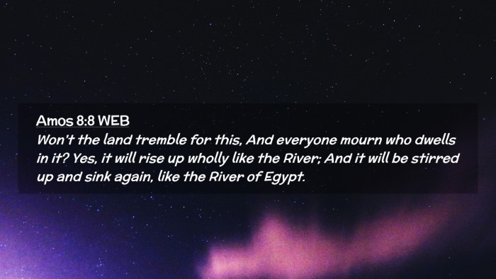Picture 02 - Amos 8:8 WEB Desktop Wallpaper - Won't the land tremble for this, And everyone - Desktop Bible Verse Wallpaper