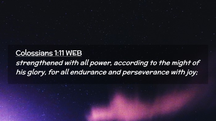 Picture 02 - Colossians 1:11 WEB Desktop Wallpaper - strengthened with all power, according to the - Desktop Bible Verse Wallpaper