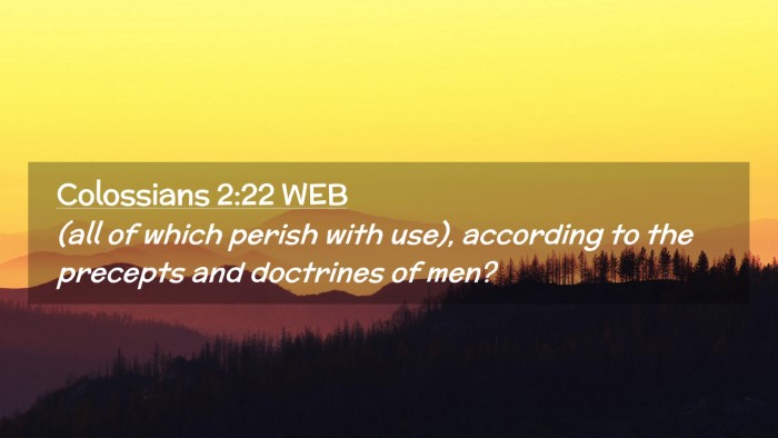 Picture 02 - Colossians 2:22 WEB Desktop Wallpaper - (all of which perish with use), according to the - Desktop Bible Verse Wallpaper