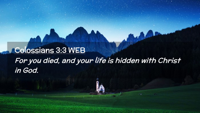 Picture 02 - Colossians 3:3 WEB Desktop Wallpaper - For you died, and your life is hidden with Christ - Desktop Bible Verse Wallpaper