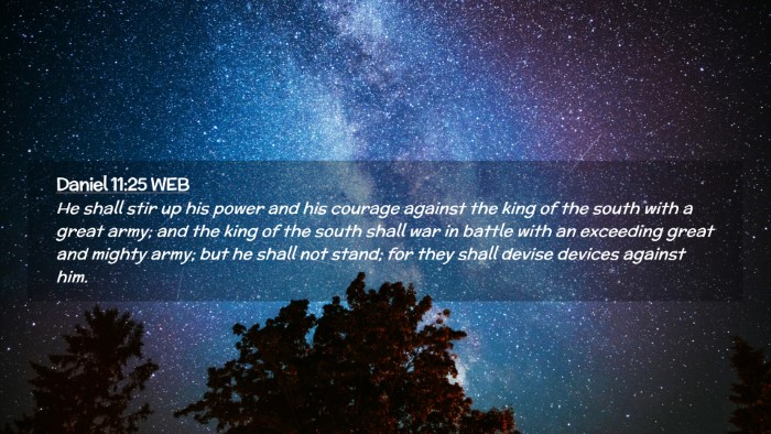 Picture 02 - Daniel 11:25 WEB Desktop Wallpaper - He shall stir up his power and his courage - Desktop Bible Verse Wallpaper
