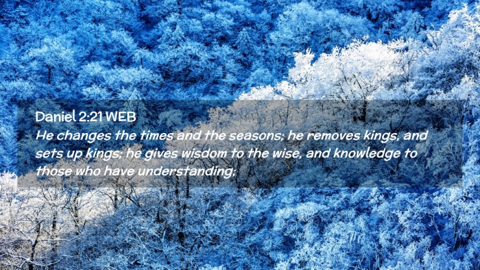 Picture 02 - Daniel 2:21 WEB Desktop Wallpaper - He changes the times and the seasons; he removes - Desktop Bible Verse Wallpaper