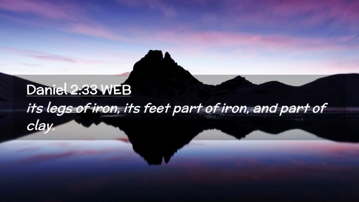 Picture 02 - Daniel 2:33 WEB Desktop Wallpaper - its legs of iron, its feet part of iron, and part - Desktop Bible Verse Wallpaper