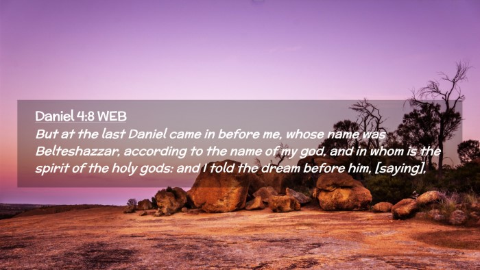 Picture 02 - Daniel 4:8 WEB Desktop Wallpaper - But at the last Daniel came in before me, whose - Desktop Bible Verse Wallpaper