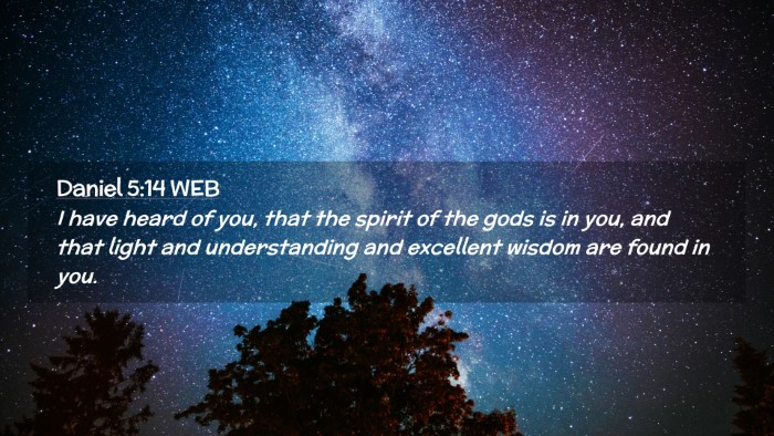 Picture 02 - Daniel 5:14 WEB Desktop Wallpaper - I have heard of you, that the spirit of the gods - Desktop Bible Verse Wallpaper