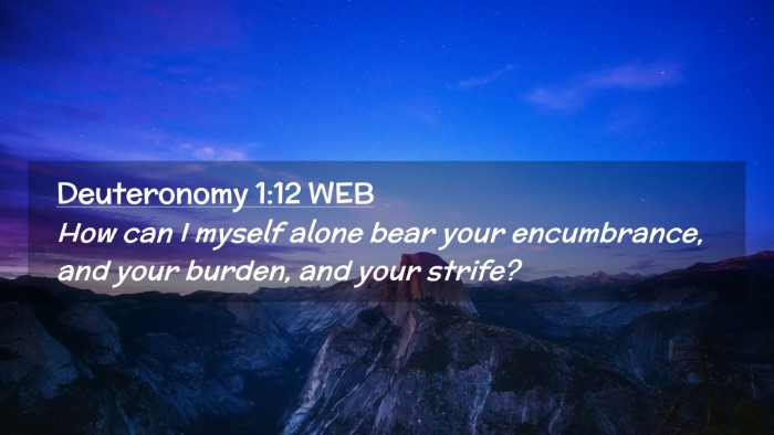 Picture 02 - Deuteronomy 1:12 WEB Desktop Wallpaper - How can I myself alone bear your encumbrance, and - Desktop Bible Verse Wallpaper