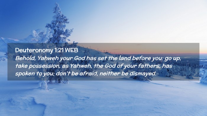 Picture 02 - Deuteronomy 1:21 WEB Desktop Wallpaper - Behold, Yahweh your God has set the land before - Desktop Bible Verse Wallpaper
