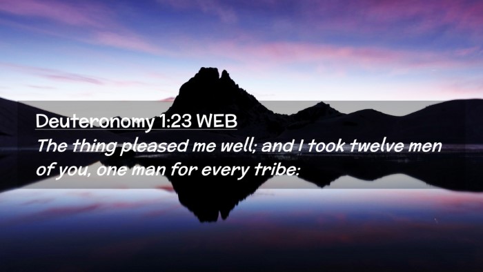 Picture 02 - Deuteronomy 1:23 WEB Desktop Wallpaper - The thing pleased me well; and I took twelve men - Desktop Bible Verse Wallpaper