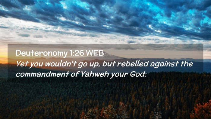 Picture 02 - Deuteronomy 1:26 WEB Desktop Wallpaper - Yet you wouldn't go up, but rebelled against the - Desktop Bible Verse Wallpaper