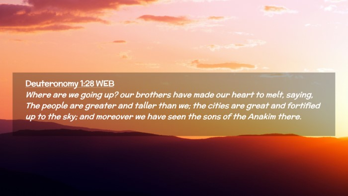 Picture 02 - Deuteronomy 1:28 WEB Desktop Wallpaper - Where are we going up? our brothers have made our - Desktop Bible Verse Wallpaper