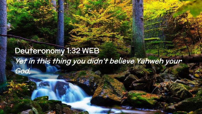 Picture 02 - Deuteronomy 1:32 WEB Desktop Wallpaper - Yet in this thing you didn't believe Yahweh your - Desktop Bible Verse Wallpaper