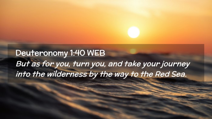 Picture 02 - Deuteronomy 1:40 WEB Desktop Wallpaper - But as for you, turn you, and take your journey - Desktop Bible Verse Wallpaper