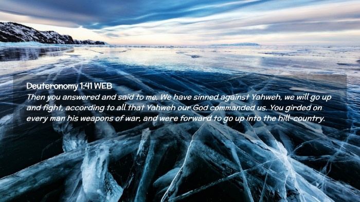 Picture 02 - Deuteronomy 1:41 WEB Desktop Wallpaper - Then you answered and said to me, We have sinned - Desktop Bible Verse Wallpaper