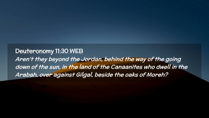 Picture 02 - Deuteronomy 11:30 WEB Desktop Wallpaper - Aren't they beyond the Jordan, behind the way of - Desktop Bible Verse Wallpaper