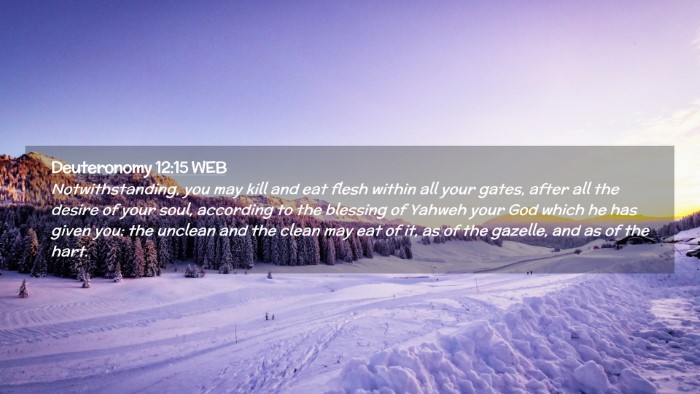 Picture 02 - Deuteronomy 12:15 WEB Desktop Wallpaper - Notwithstanding, you may kill and eat flesh - Desktop Bible Verse Wallpaper