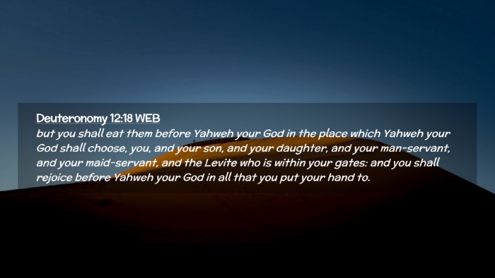 Picture 02 - Deuteronomy 12:18 WEB Desktop Wallpaper - but you shall eat them before Yahweh your God in - Desktop Bible Verse Wallpaper