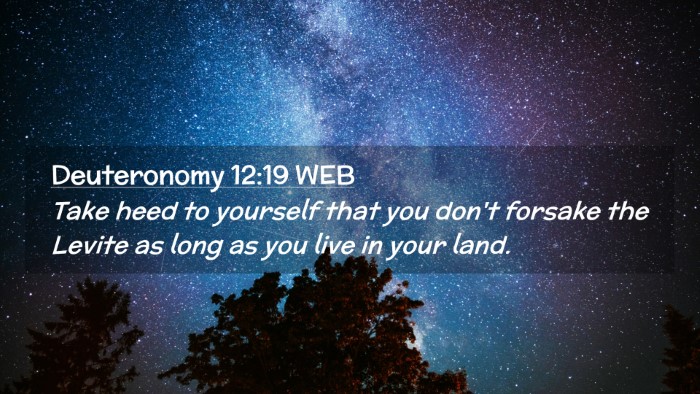 Picture 02 - Deuteronomy 12:19 WEB Desktop Wallpaper - Take heed to yourself that you don't forsake the - Desktop Bible Verse Wallpaper