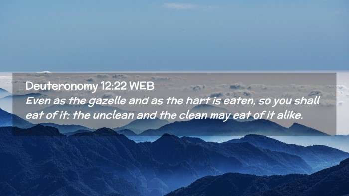 Picture 02 - Deuteronomy 12:22 WEB Desktop Wallpaper - Even as the gazelle and as the hart is eaten, so - Desktop Bible Verse Wallpaper