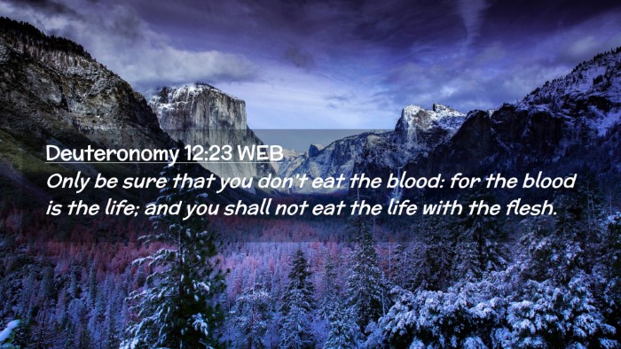 Picture 02 - Deuteronomy 12:23 WEB Desktop Wallpaper - Only be sure that you don't eat the blood: for - Desktop Bible Verse Wallpaper