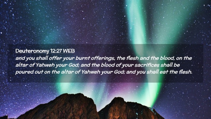 Picture 02 - Deuteronomy 12:27 WEB Desktop Wallpaper - and you shall offer your burnt offerings, the - Desktop Bible Verse Wallpaper