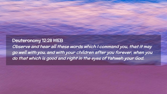 Picture 02 - Deuteronomy 12:28 WEB Desktop Wallpaper - Observe and hear all these words which I command - Desktop Bible Verse Wallpaper