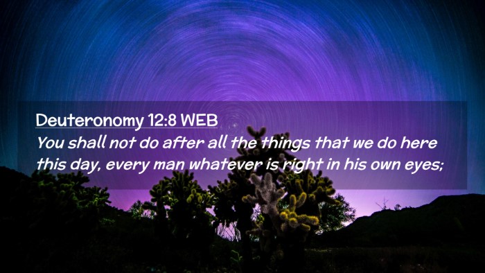 Picture 02 - Deuteronomy 12:8 WEB Desktop Wallpaper - You shall not do after all the things that we do - Desktop Bible Verse Wallpaper
