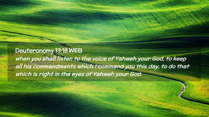 Picture 02 - Deuteronomy 13:18 WEB Desktop Wallpaper - when you shall listen to the voice of Yahweh your - Desktop Bible Verse Wallpaper