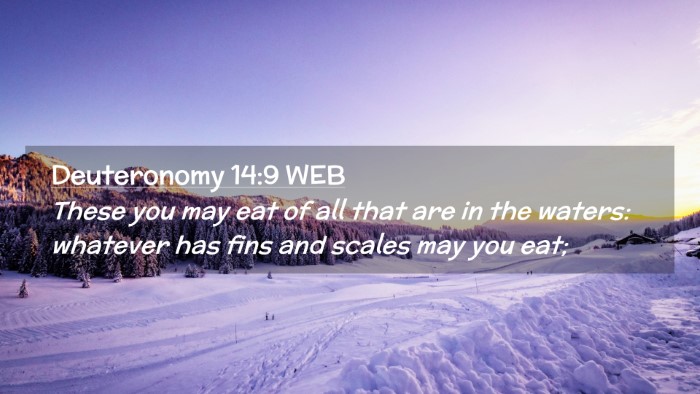 Picture 02 - Deuteronomy 14:9 WEB Desktop Wallpaper - These you may eat of all that are in the waters: - Desktop Bible Verse Wallpaper