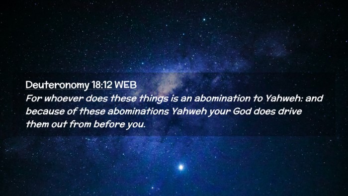 Picture 02 - Deuteronomy 18:12 WEB Desktop Wallpaper - For whoever does these things is an abomination - Desktop Bible Verse Wallpaper