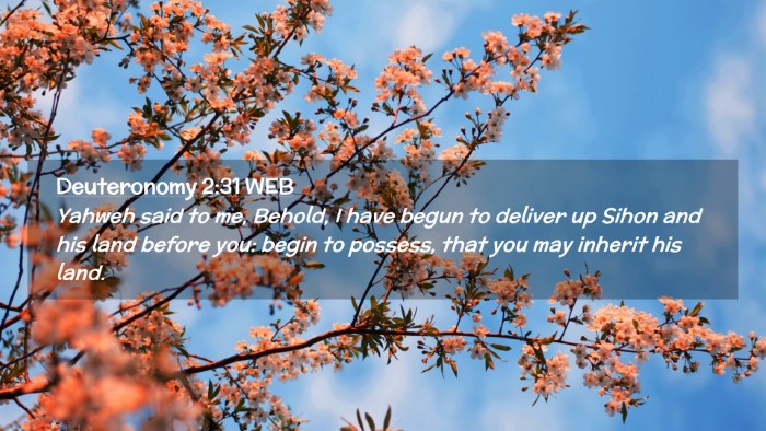 Picture 02 - Deuteronomy 2:31 WEB Desktop Wallpaper - Yahweh said to me, Behold, I have begun to - Desktop Bible Verse Wallpaper