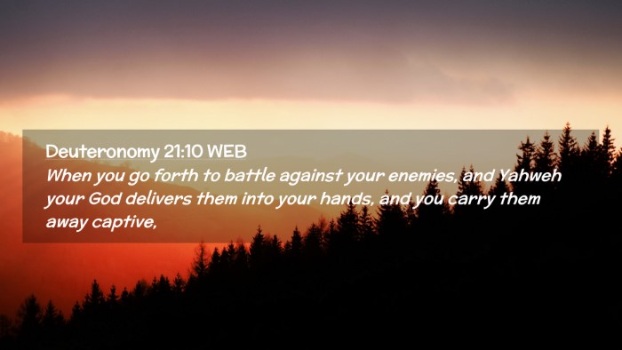 Picture 02 - Deuteronomy 21:10 WEB Desktop Wallpaper - When you go forth to battle against your enemies, - Desktop Bible Verse Wallpaper