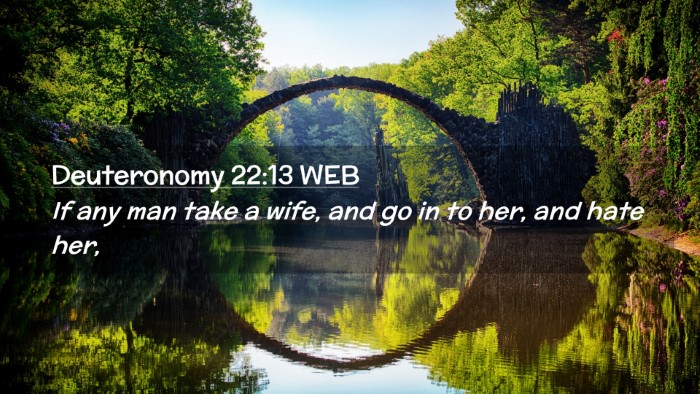Picture 02 - Deuteronomy 22:13 WEB Desktop Wallpaper - If any man take a wife, and go in to her, and - Desktop Bible Verse Wallpaper