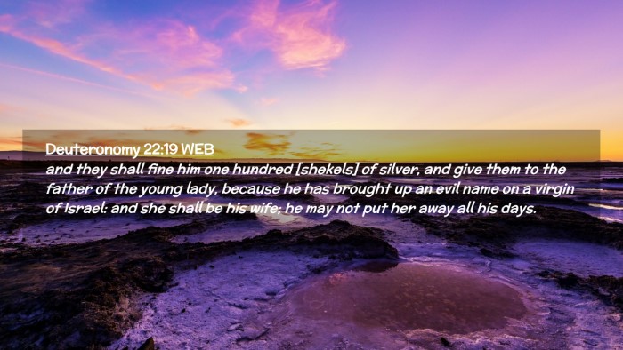 Picture 02 - Deuteronomy 22:19 WEB Desktop Wallpaper - and they shall fine him one hundred [shekels] of - Desktop Bible Verse Wallpaper
