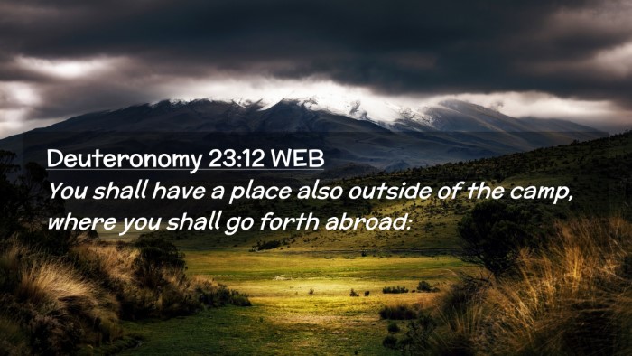 Picture 02 - Deuteronomy 23:12 WEB Desktop Wallpaper - You shall have a place also outside of the camp, - Desktop Bible Verse Wallpaper